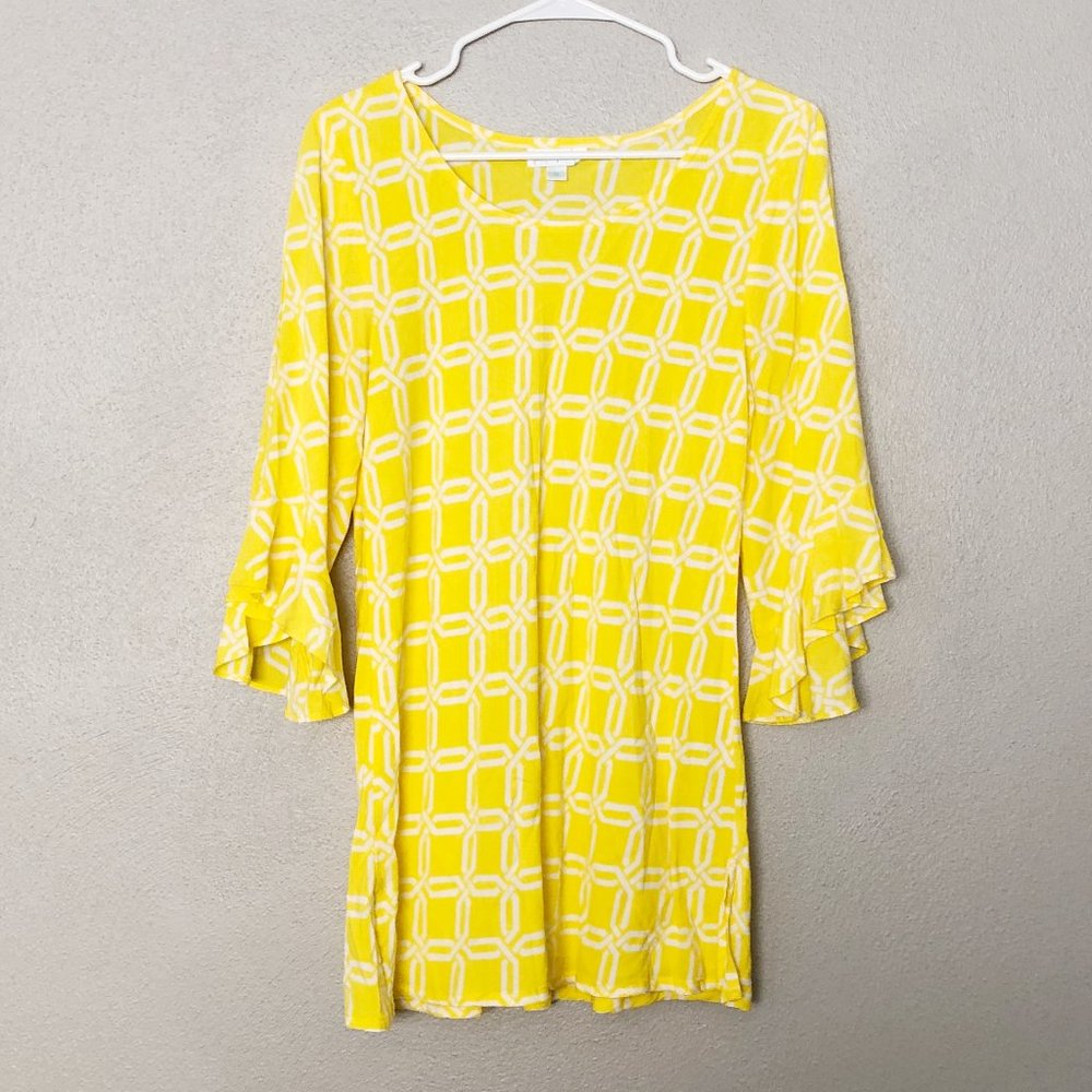 ESCAPADA Yellow 3/4 Sleeve Tunic Blouse SZ M